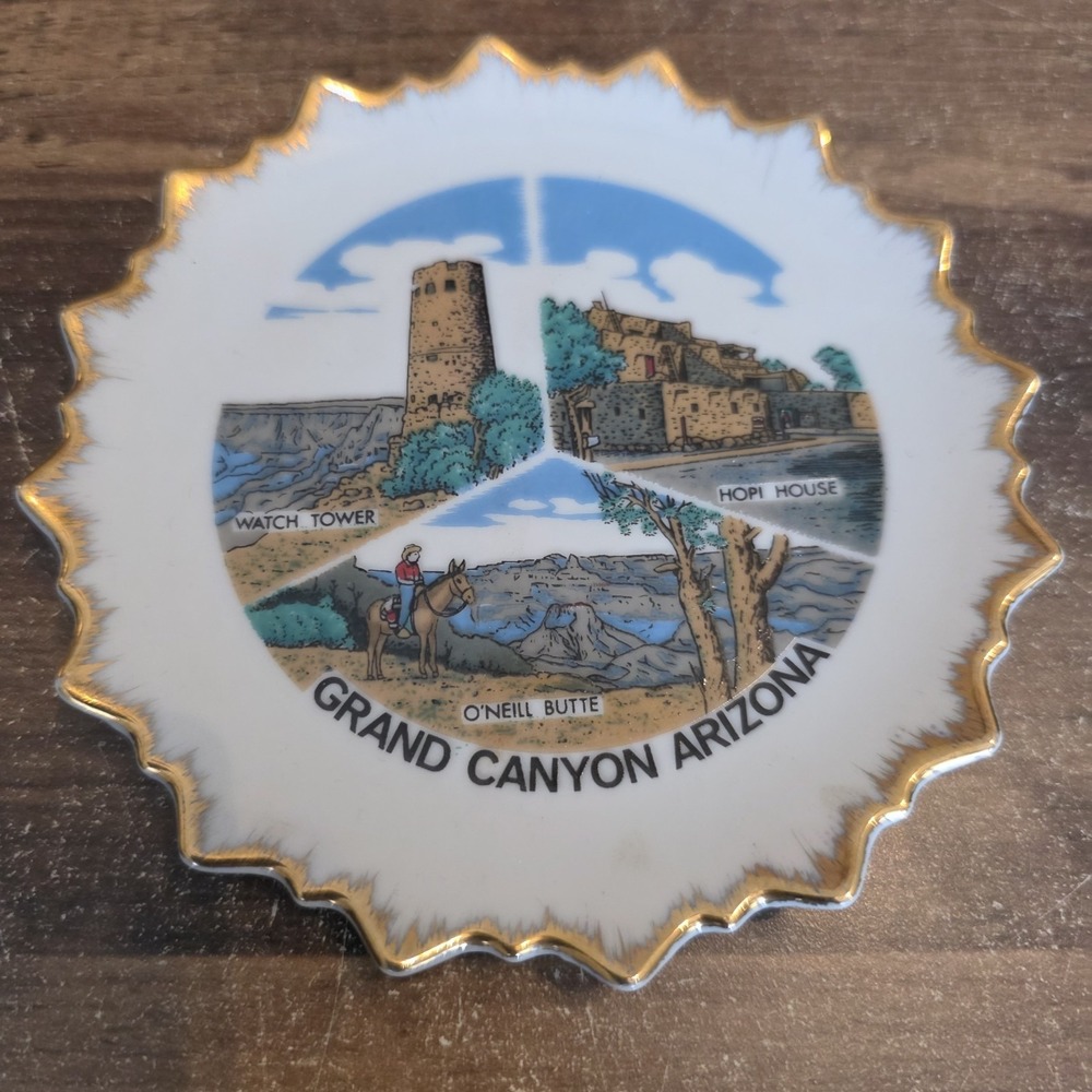 W. N. Co. Ceramics Grand Canyon Arizona 5" Souvenir Plate Hopi House Watch Tower